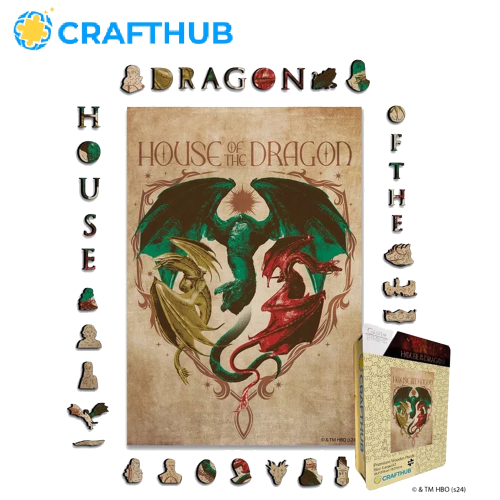 Crafthub Dragons of Westeros - House of the Dragon Wooden Jigsaw Puzzle ...