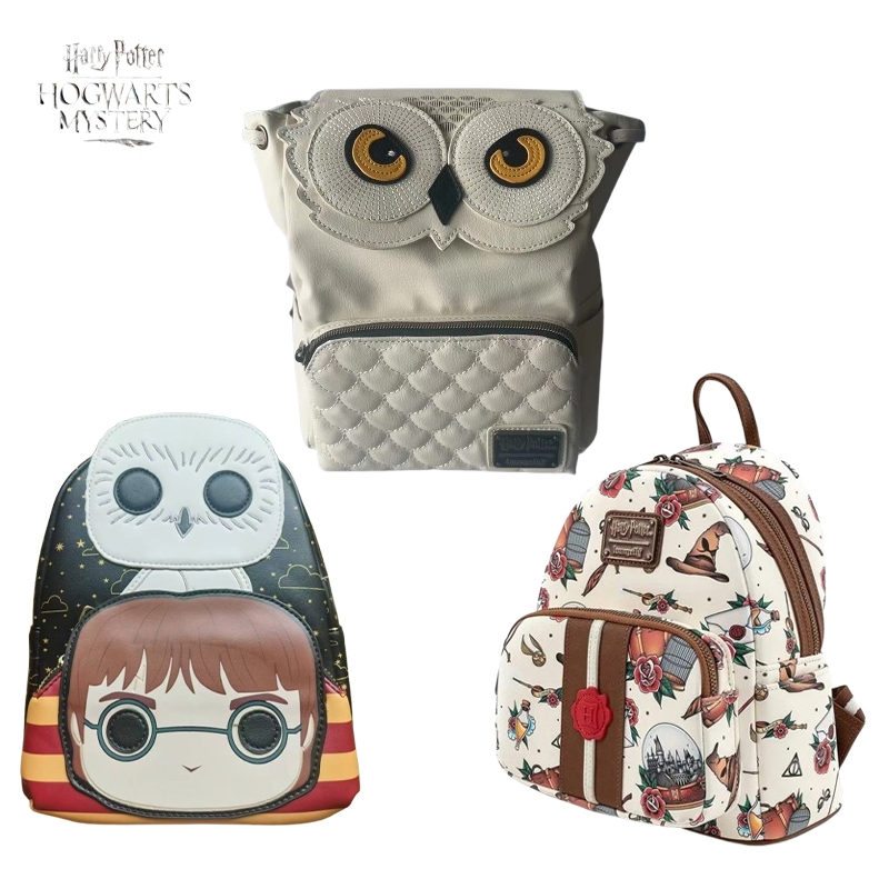 NEW Harries Potter Loungefly Hogwarts School Bag Hedwig Print PU ...