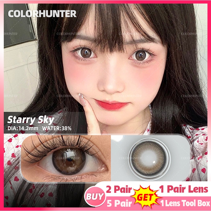 【Buy 2 Get 1 Gift 】Colorhunter 2 PCS Contact Lens Starry Sky Yearly Use ...