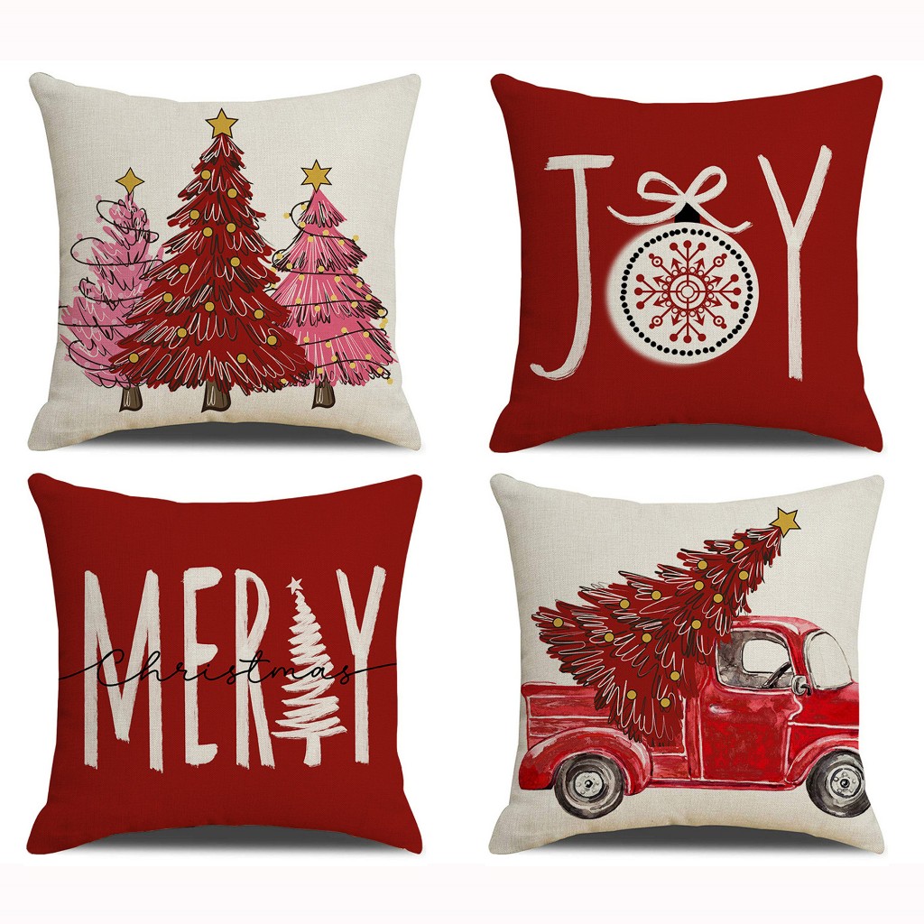 Christmas tree Pillowcases  JOY decor home sofa pillow bolster