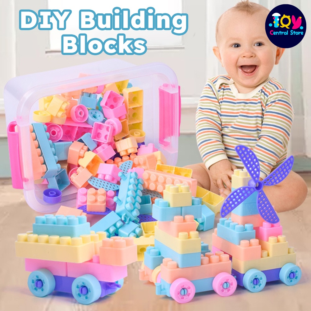 100Pcs Baby Building Blocks DIY Children Assemble Building Blocks ...