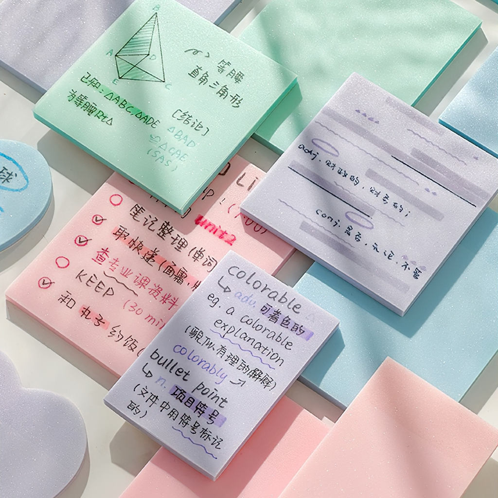 Penlab 1pcs Transparent Sticky Notes Portable Size Mild Color Star ...
