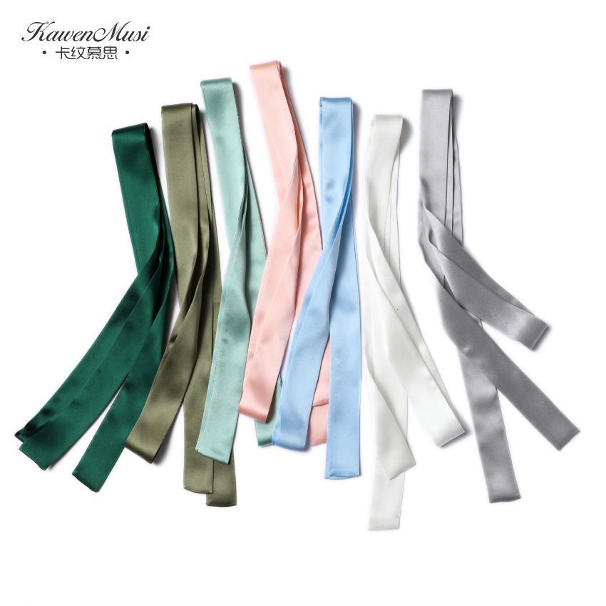 2.5*160cm Woman Skinny Silk Scarf Long Hair Strip Silk Ribbon Small ...