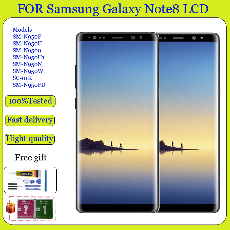 Original AMOLED For Samsung Galaxy Note 8 LCD Touch Screen Digitizer