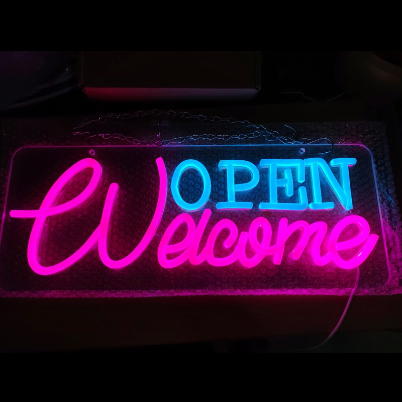 UNOLUX Welcome Signage USB Rainbow Neon Lights Welcome Open Signage for ...