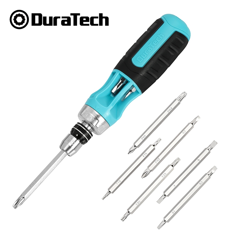 DURATECH Ratcheting Screwdriver 12-in-1 Multi-bit Screw Drivers Premium ...