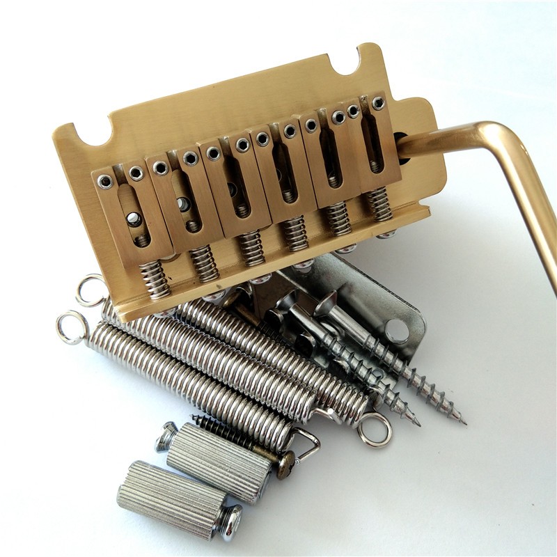 Brass 6 Strings Electric Guitar Double Wave Bridge With Tremolo Bar ...