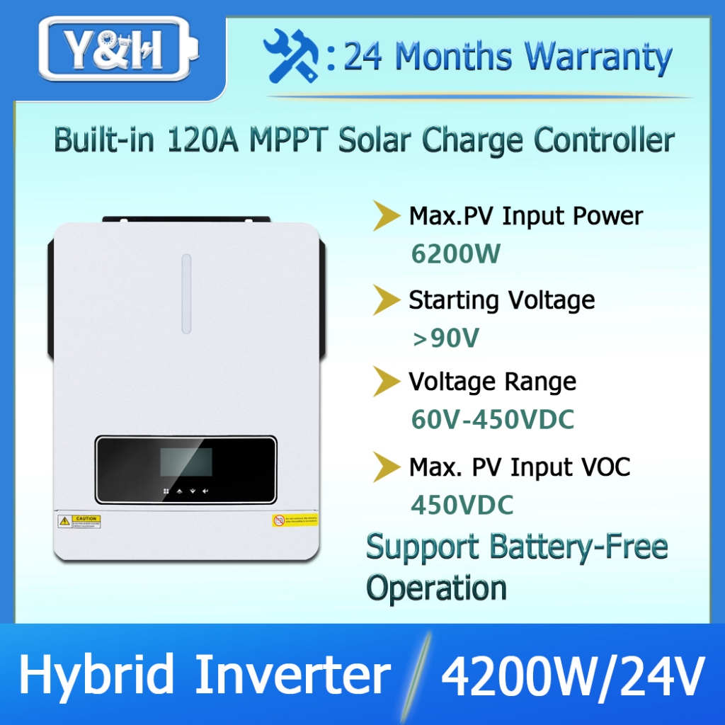 Aninerel 4,2kW Hybrid Wechselrichter 24V - Mit WiFi & MPPT 100A