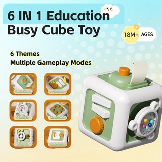 Montessori Cube Toys Sensory Busy Board Baby Practice Skills Drawer 6 ...