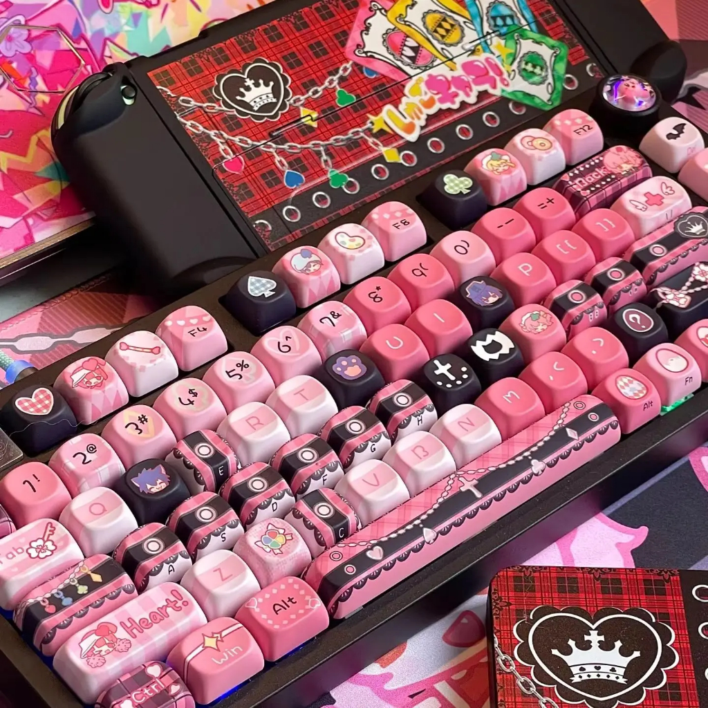 142 Keys Cute Keycaps Anime MOA Keycaps Gift DYE-SUB Mechanical ...