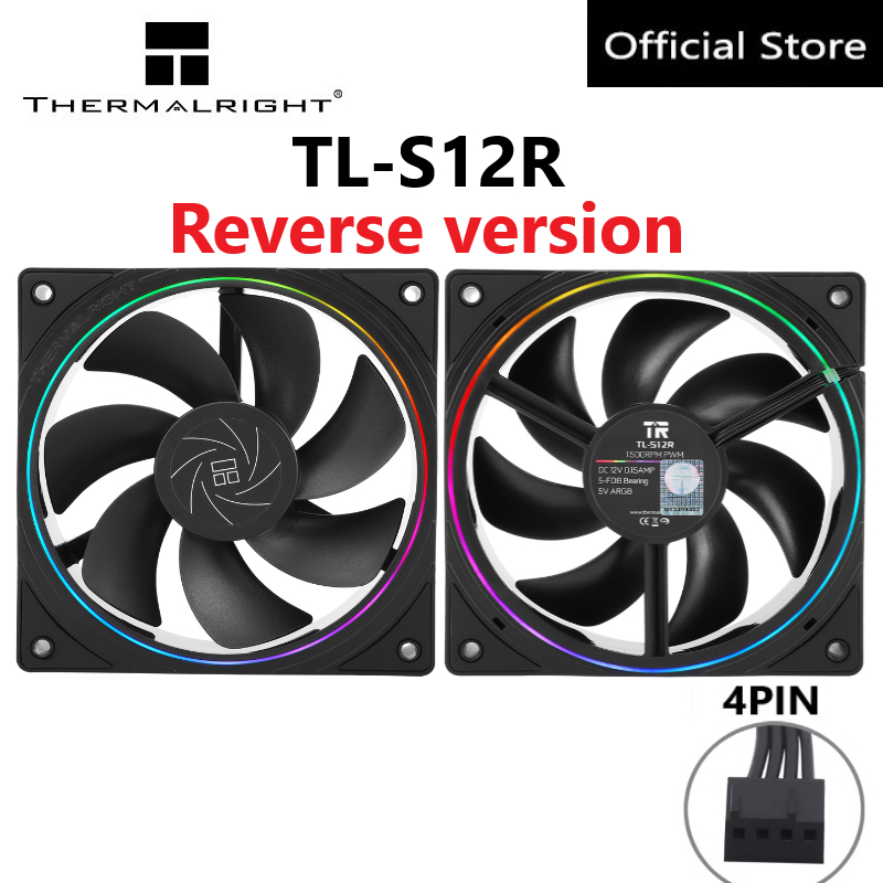 Thermalright TL-S12R 12CM computer case fan reverse CPU Fan air outlet ...