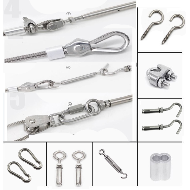 Wire rope tensioner 304 stainless steel flower basket screw wire rope ...