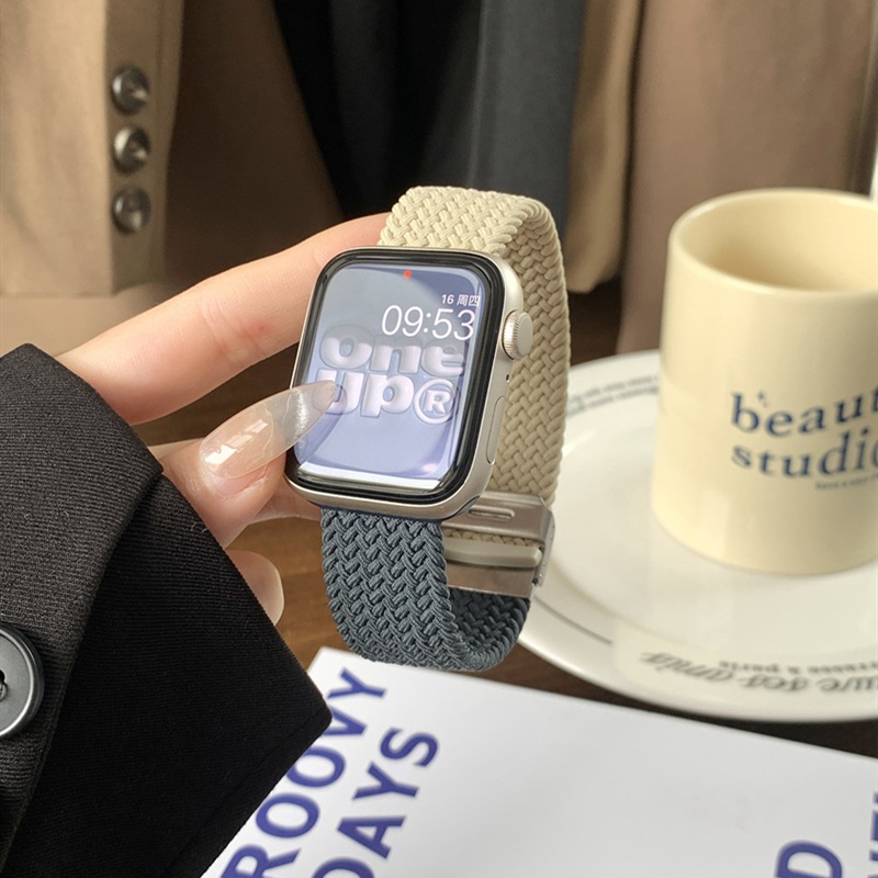 Stitching color Adjustable Nylon iWatch Strap For iWatch S8 Ultra ...