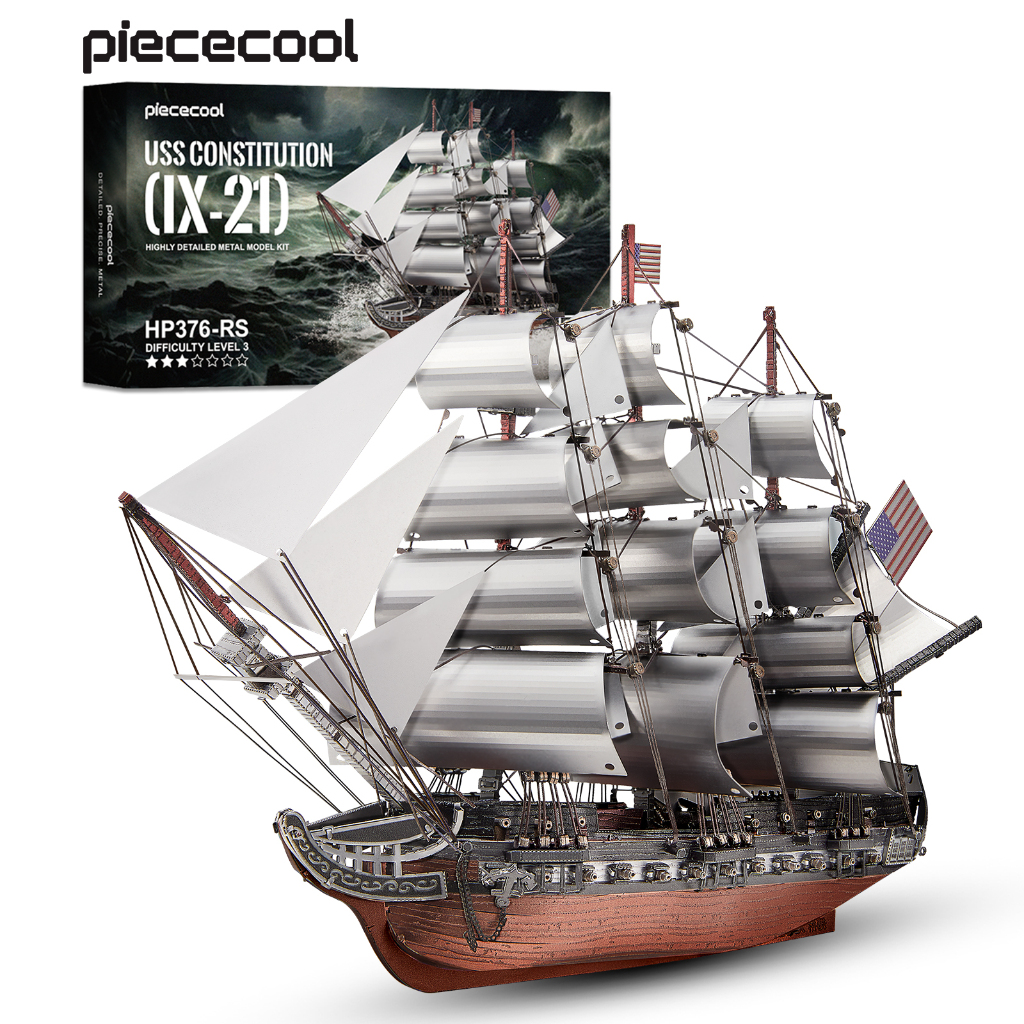 Piececool 3D Metal Model Kit for Adults, USS CONSTITUTION Ship Model ...