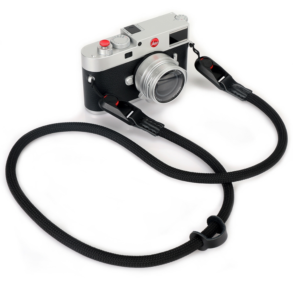 Cinghia Fotografica Regolabile Con Sblocco Rapido, In Vera Pelle E Dyneema, Carico 30kg, Marrone Scuro