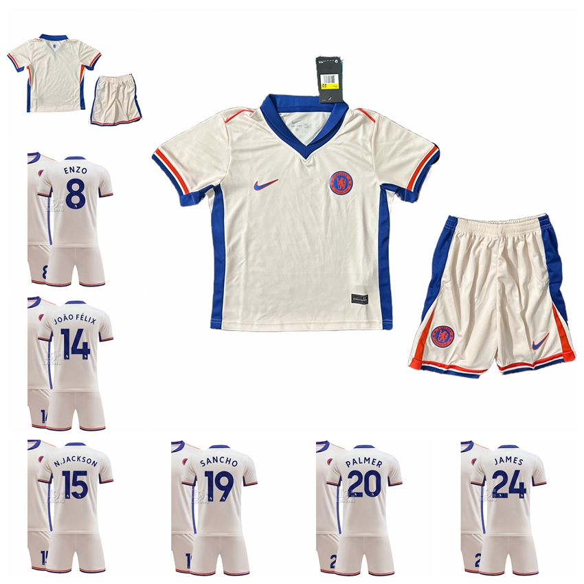 202425 Season Chelsea Away Football Kids Jersey Kit Enzo Fernandez