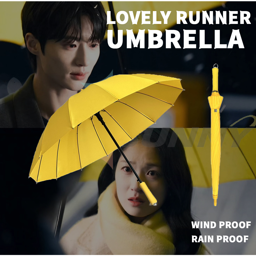 Lovely Runner Korean Drama Same Style Yellow Umbrella Simple