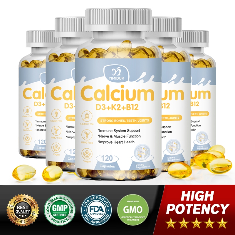 Vitamin D3 K2 B12 Calcium Capsule Daily Vitamin Supplement Supports