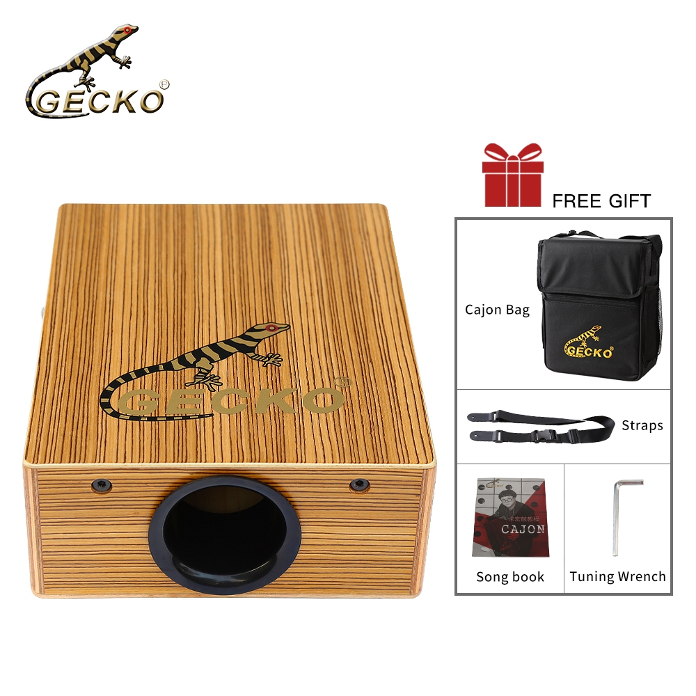 GECKO Travel Cajon Box DrumWooden Percussion Box Musical Instrument Cajon Box Drum Basic Box