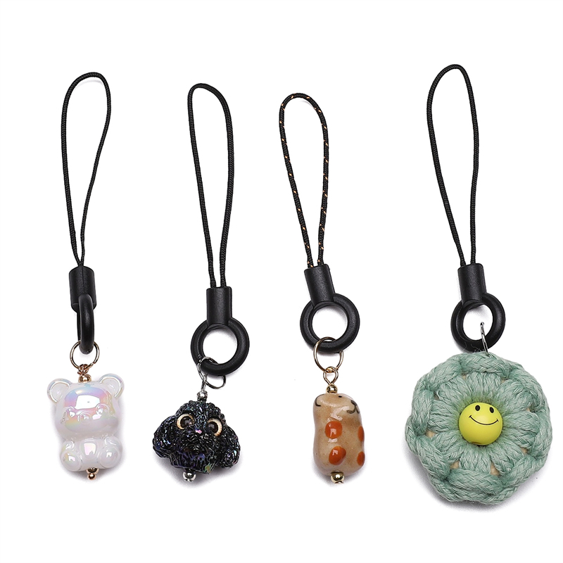 2pcs/bag Acrylic+Nylon Small Hanging Rope Keychain For DIY Buckles ...
