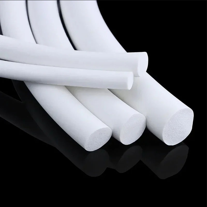 Silicone Rubber Sponge Strip White Or Black Silicone Foamed Seal Strip ...