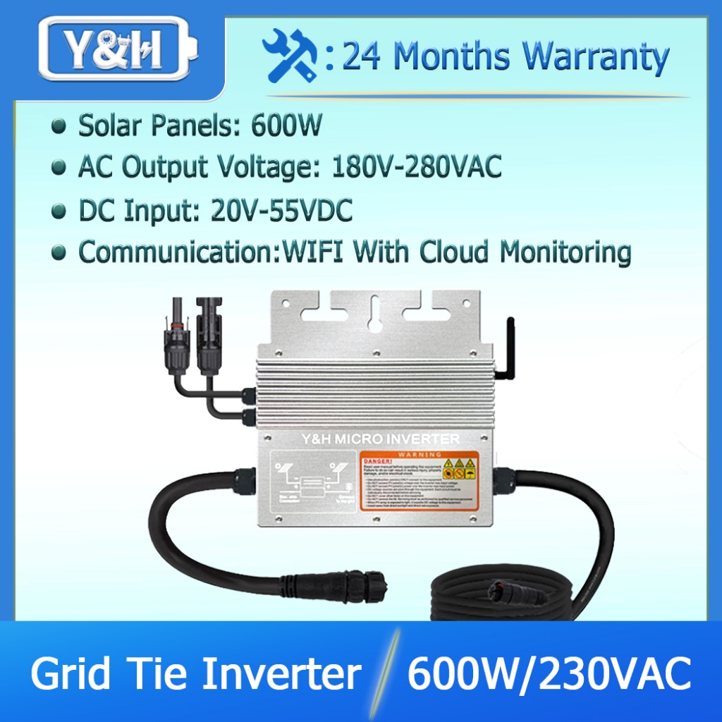 Produktbild von Y&H 180 W MPPT Micro Grid Wechselrichter – DC 16–26 V, AC 220 V – Für 12V-Solarpanel & Balkonkraftwerk