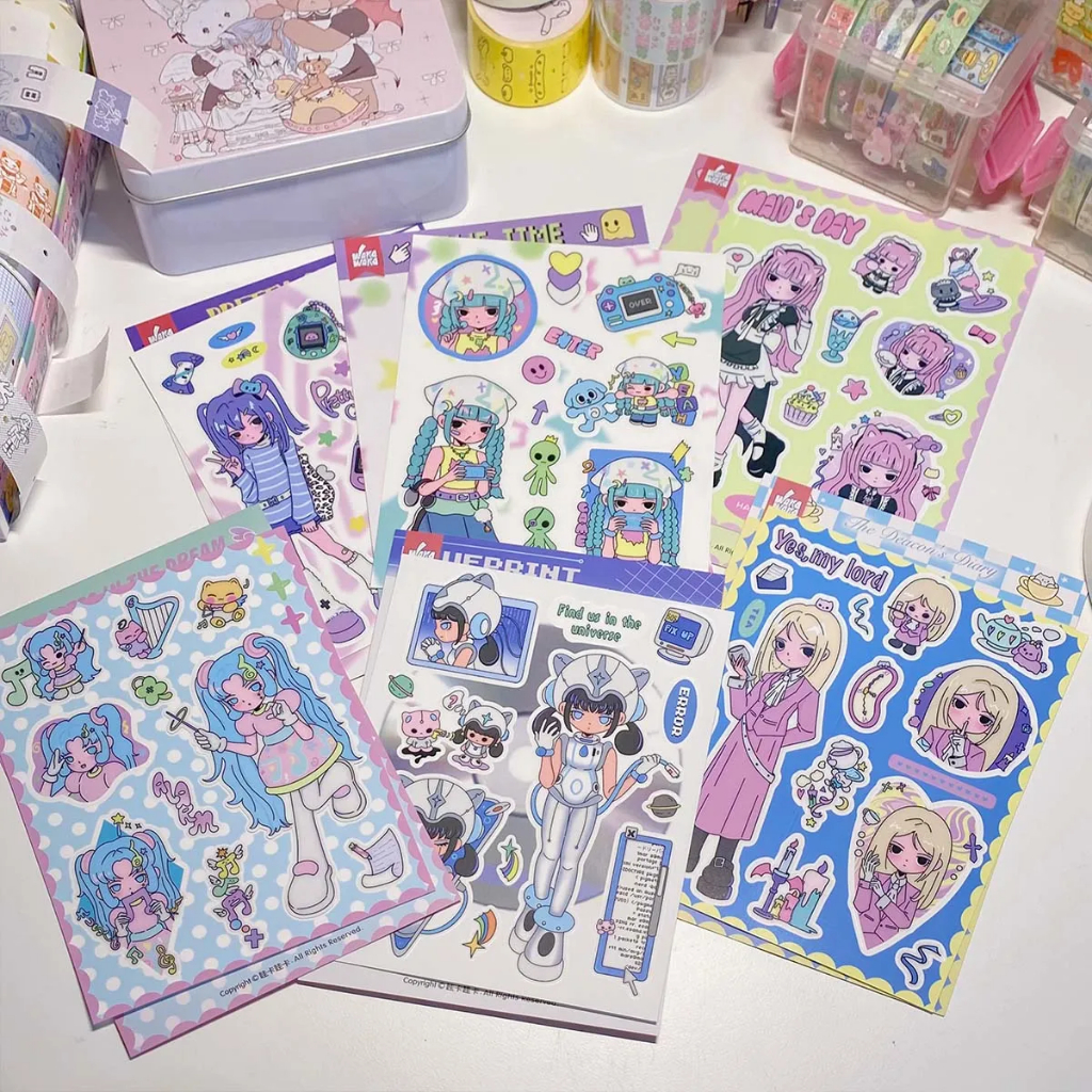 Handbook Sticker Character Sticker Sweet Asian Handbook Collage ...