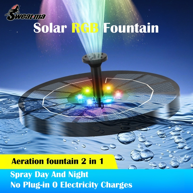 6w Floating Solar Fountain Sprinkler Fish Pond Fish Pond Courtyard ...