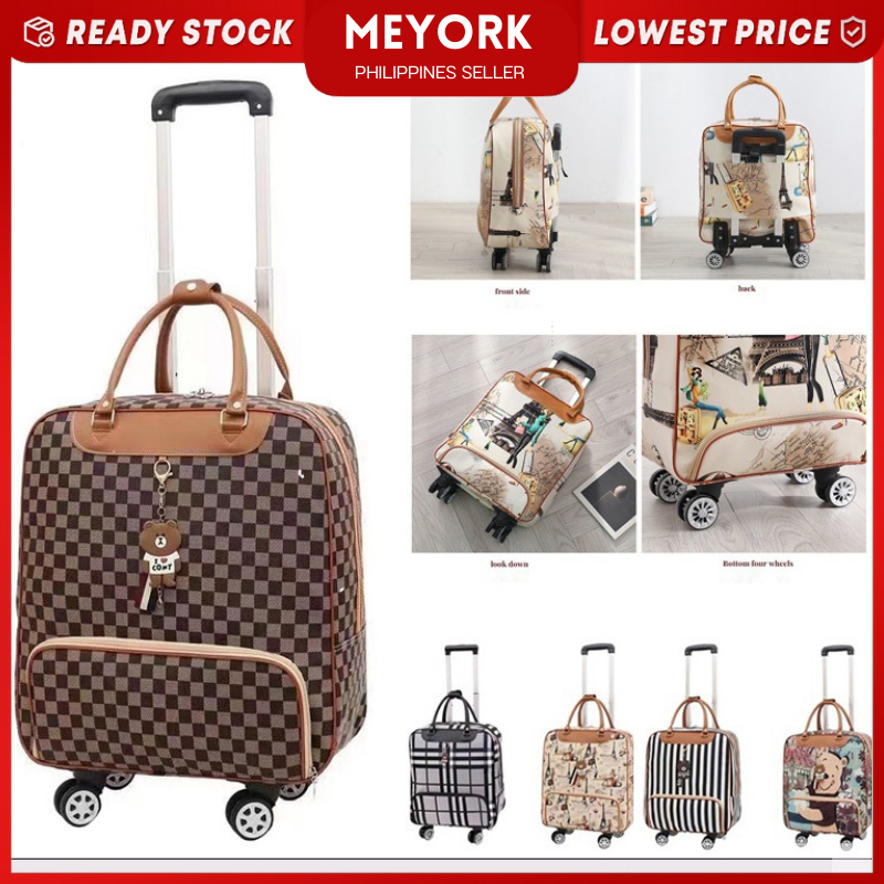 Korean Style Luggage PU Leather Luggage Travel Bag Waterproof Travel Bag  360° Spinner Wheels Suitcase