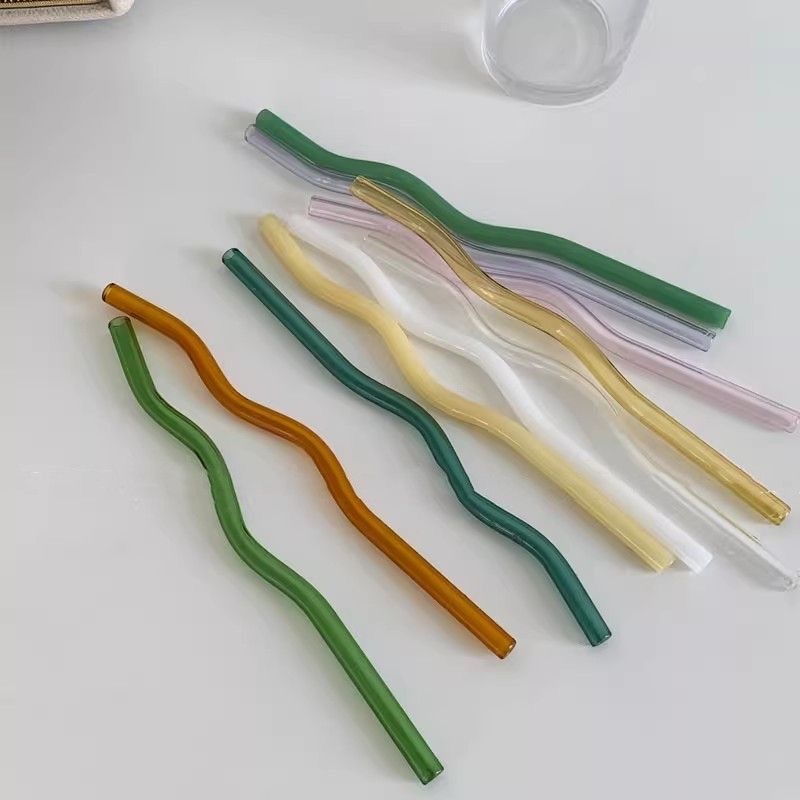 Ins glass straw transparent high temperature resistant food grade non ...