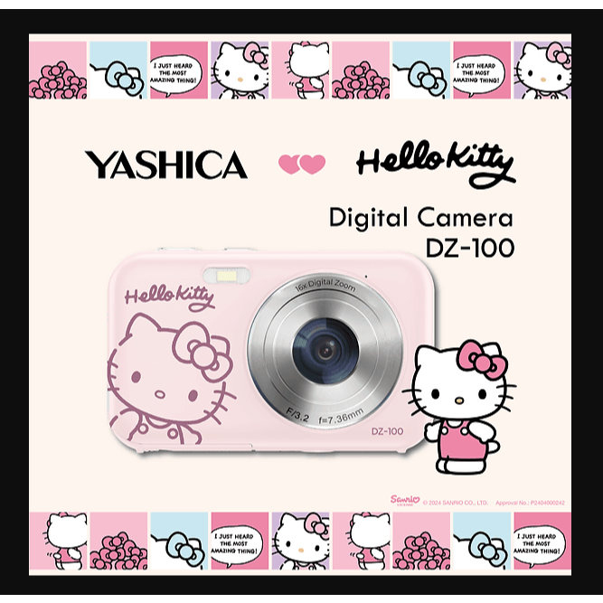 Yashica x Hello Kitty Digital Camera DZ-100 - Pink/White | Shopee ...