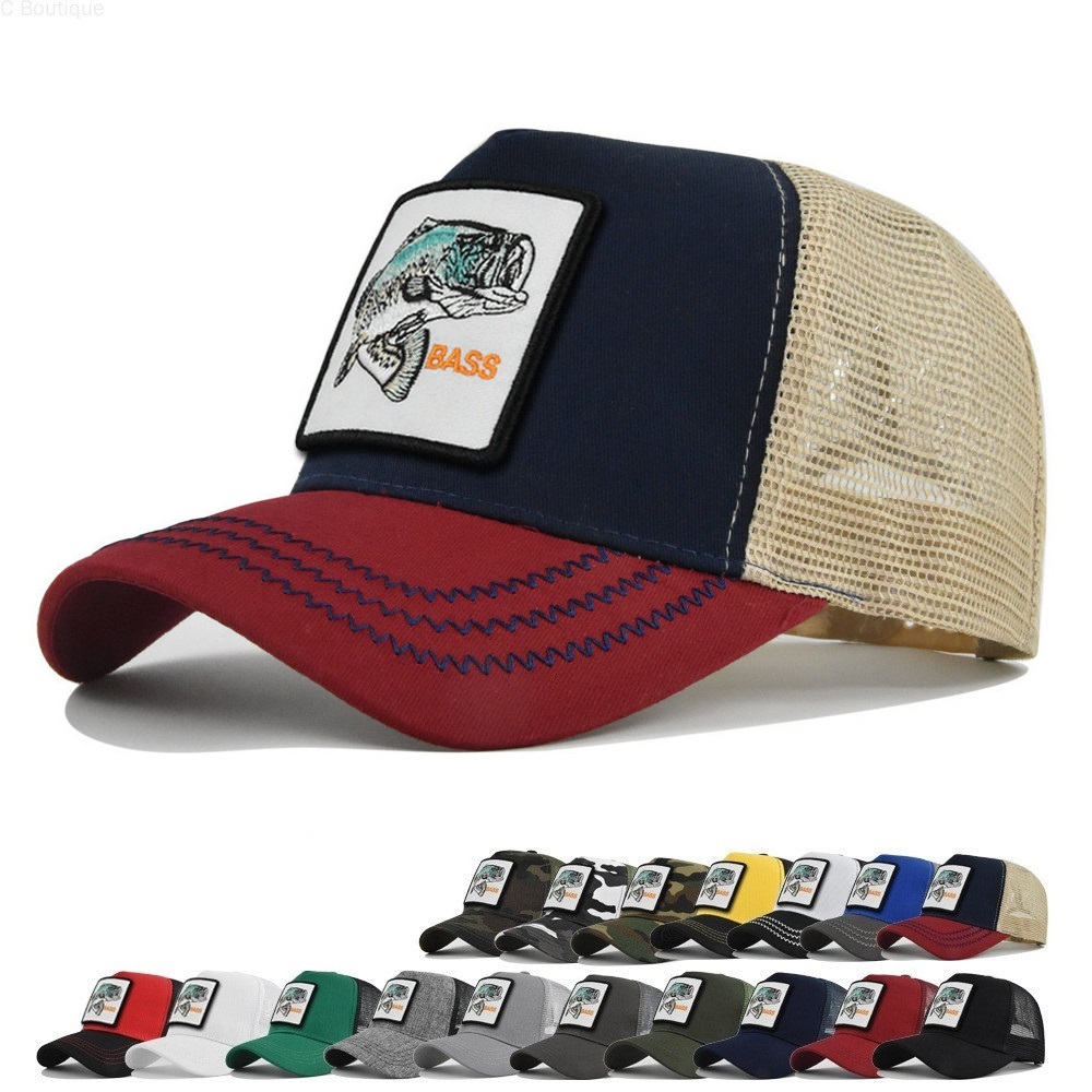 Bas fishing cap embroided snapback cap for men 5 panel trucker hat net ...