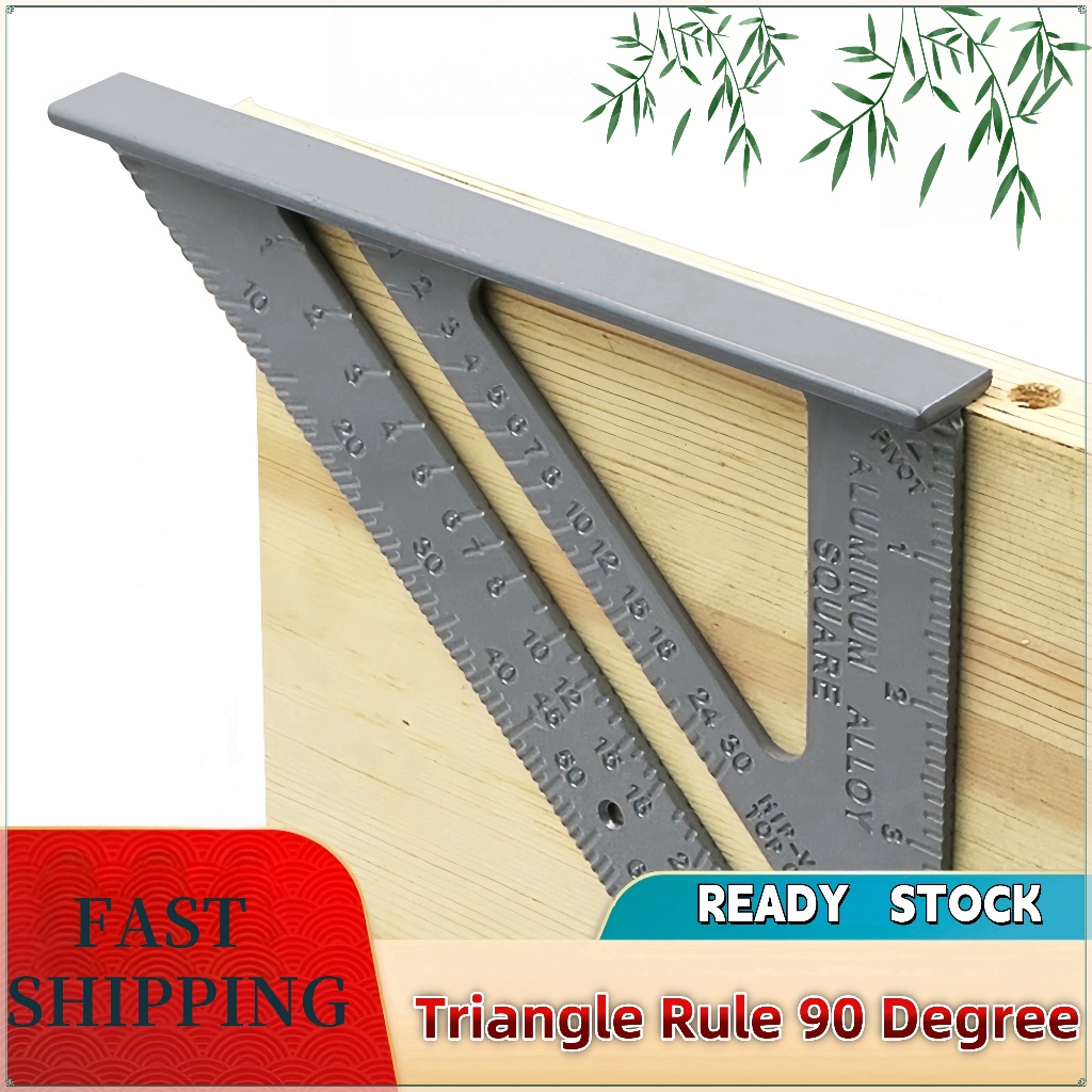 7 Inch Triangle Rule 90 Degree Thickening Angle Rule Aluminum Alloy ...