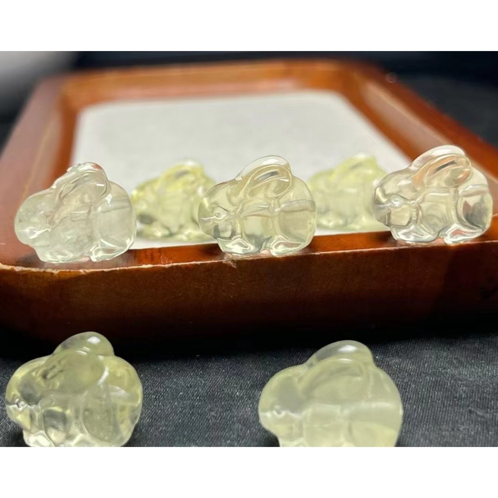Natural Citrine Rabbit Carving Piece Cute Jewelry diy Accessories ...