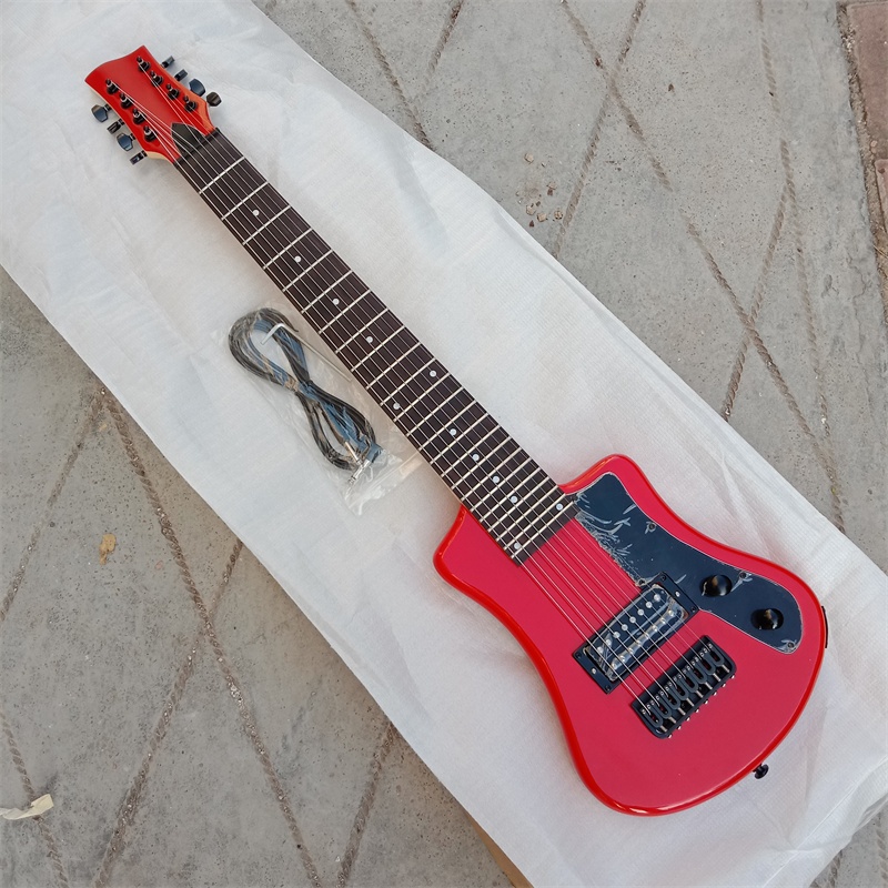 Red 8 Strings Electric Guitar,Mahogany Body Maple Neck Rosewood