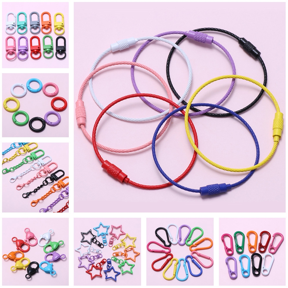 10pcs Baking Varnish Split Rings Bell Charm For Keychain Pendants Metal ...