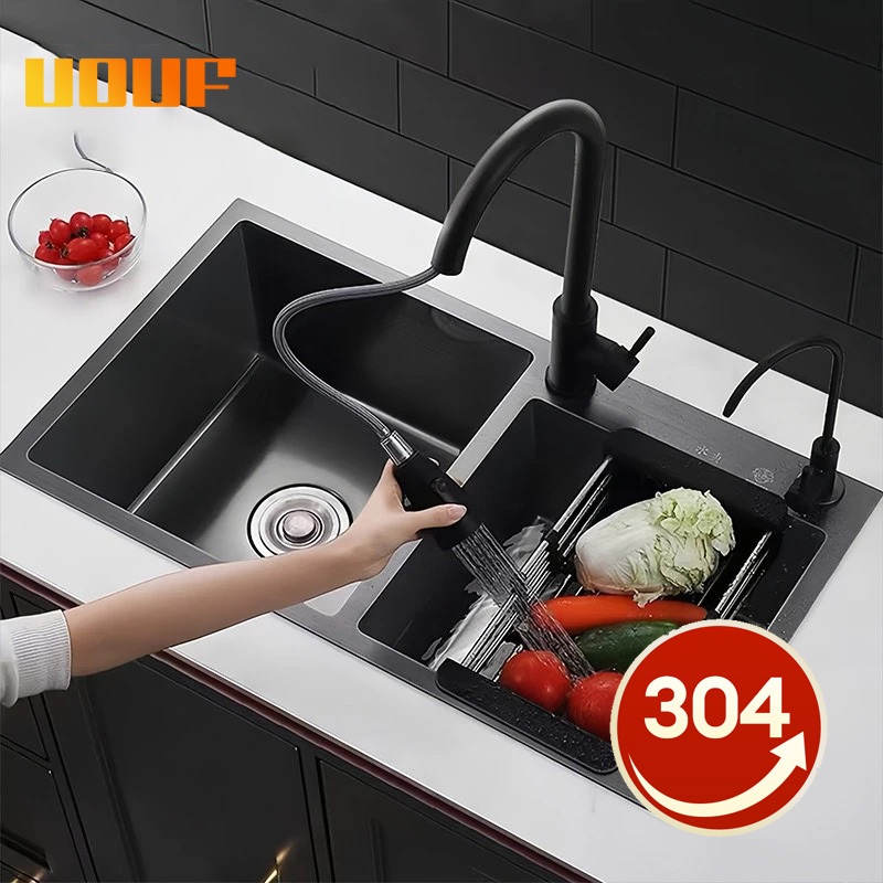 Kitchen Sink SUS304 Stainless Steel With Faucet Set High Quality