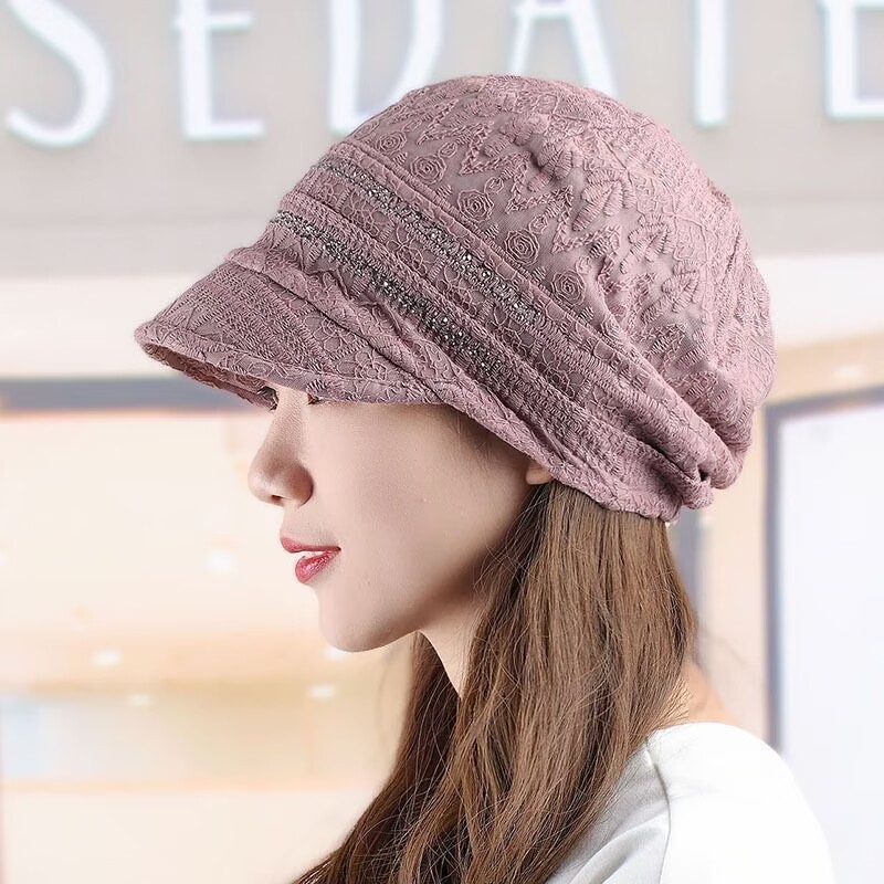 Light, breathable, Baotou cap, spring and summer, elegant, wide-brimmed ...