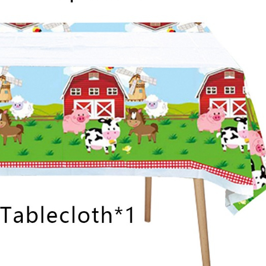 Farm Animal Table Cloth Tablecover for Kids Birthday Party Decoration ...