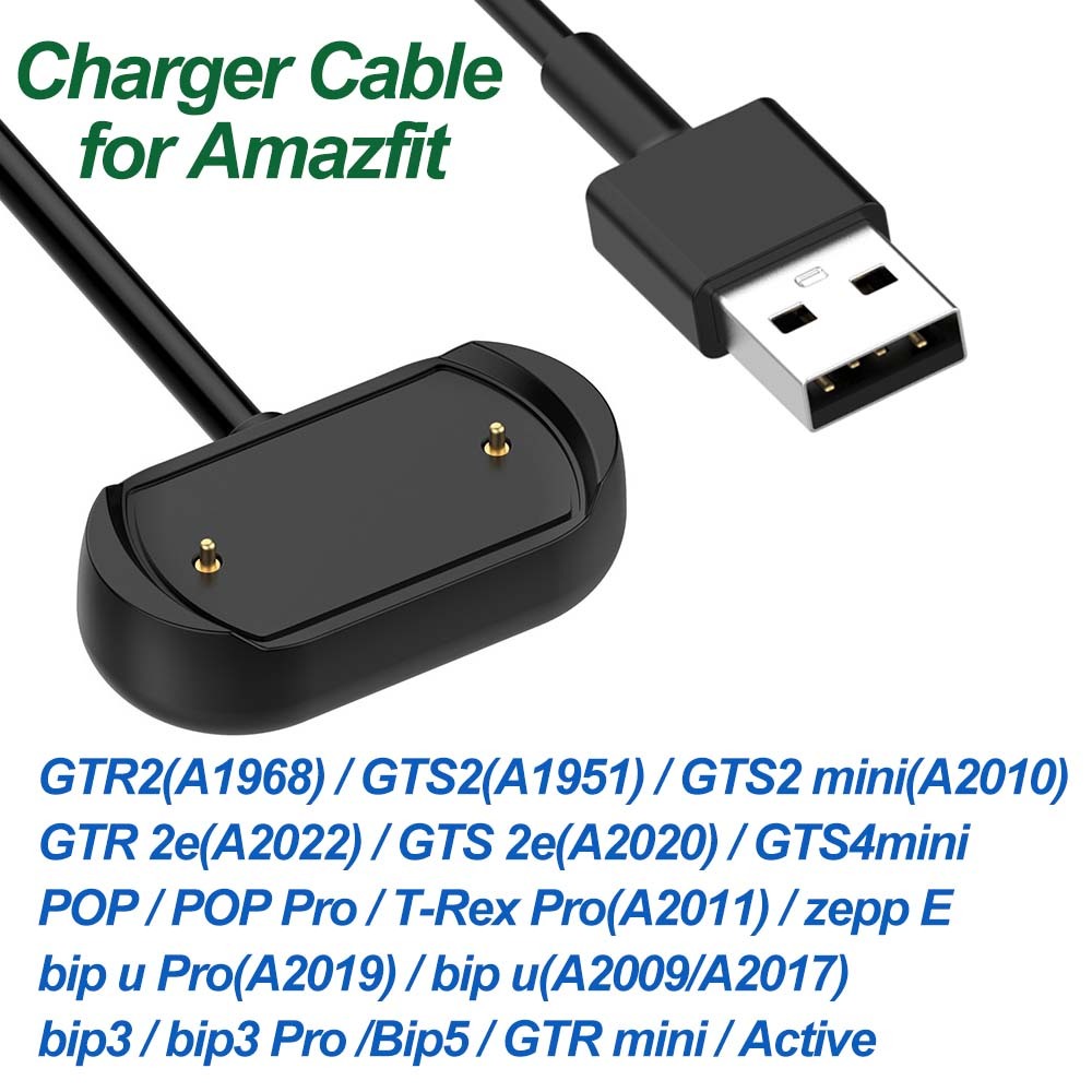 Tobfit Cavo di ricarica per Amazfit GTR 2/2e, GTS 2/2e/4 Mini, Bip 3/5/U, T-Rex Pro, POP Pro, Active - USB-C (100 cm