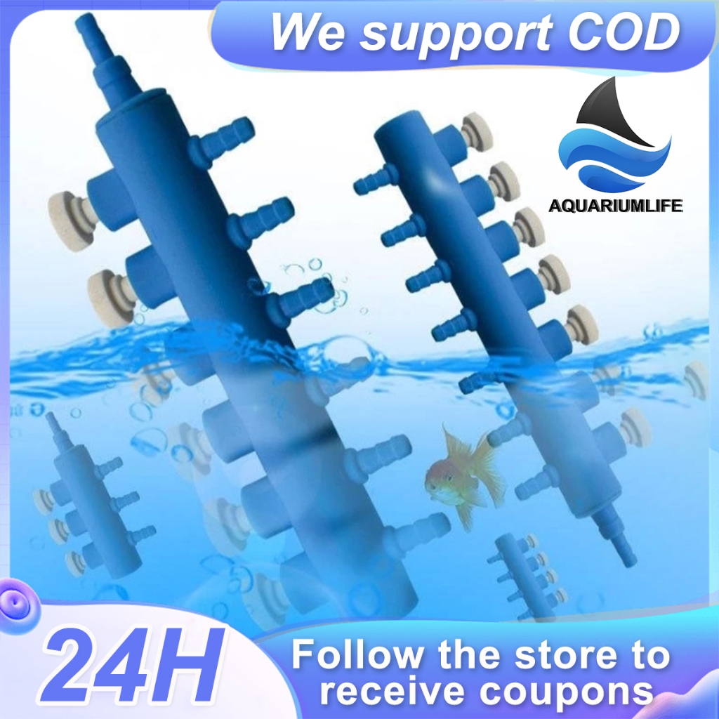 View of Air Pump Hose Splitter Aquarium Fish Tank Oxygen Regulating Valve Hose ...