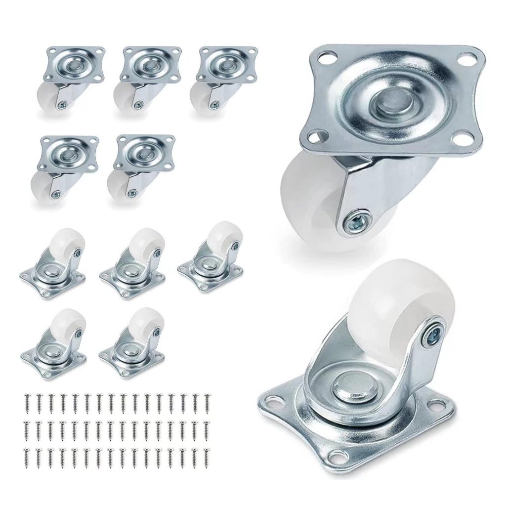 Low Profile Plastics Casters Wheels (12pcs, 1