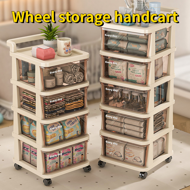 With wheel Trolley Cart Moving Rack Kitchen Storage Shelf 3 Tier ...