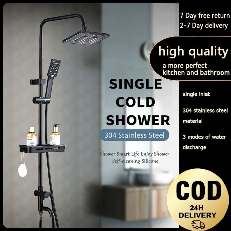 304 stainless steel rain shower set Hot and cold bathroom pressurized