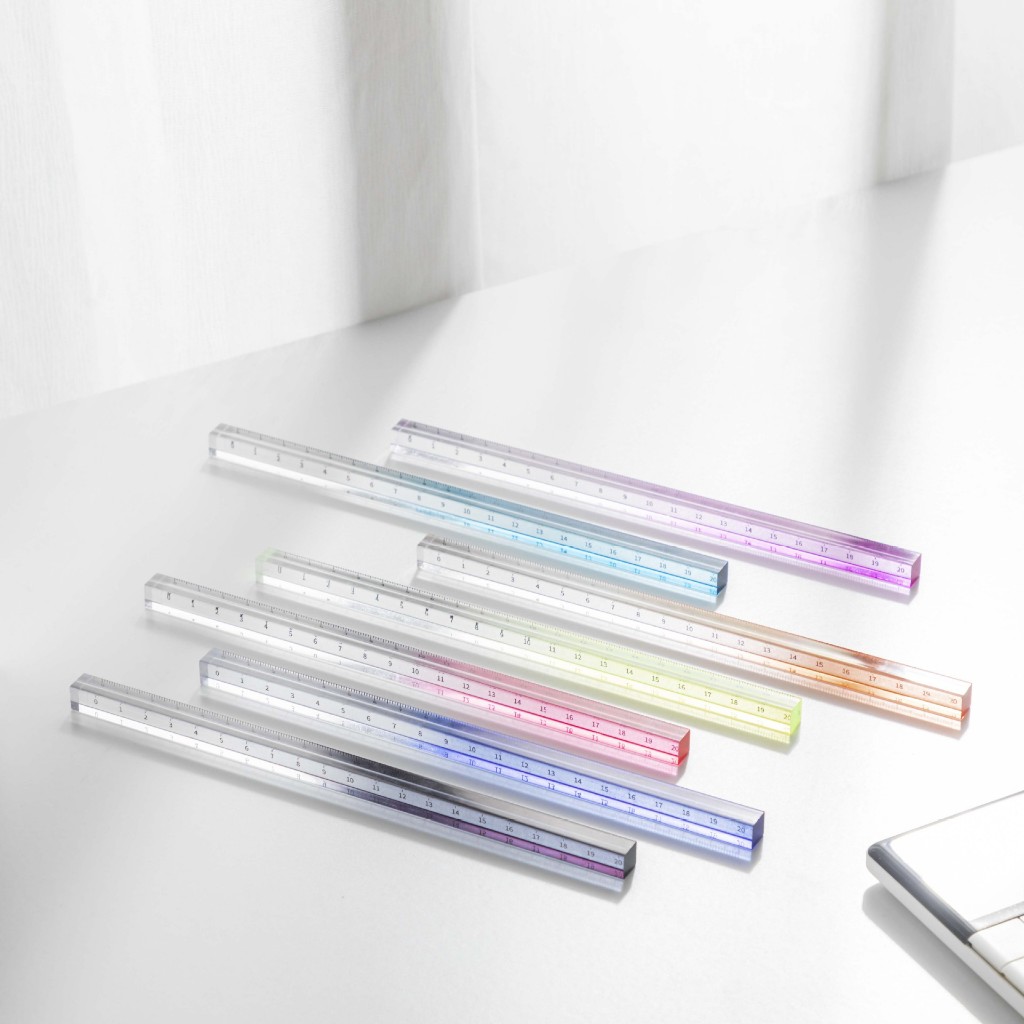 Colorful Clear Straight Cube Acrylic Ruler Transparent Gradient Rulers ...