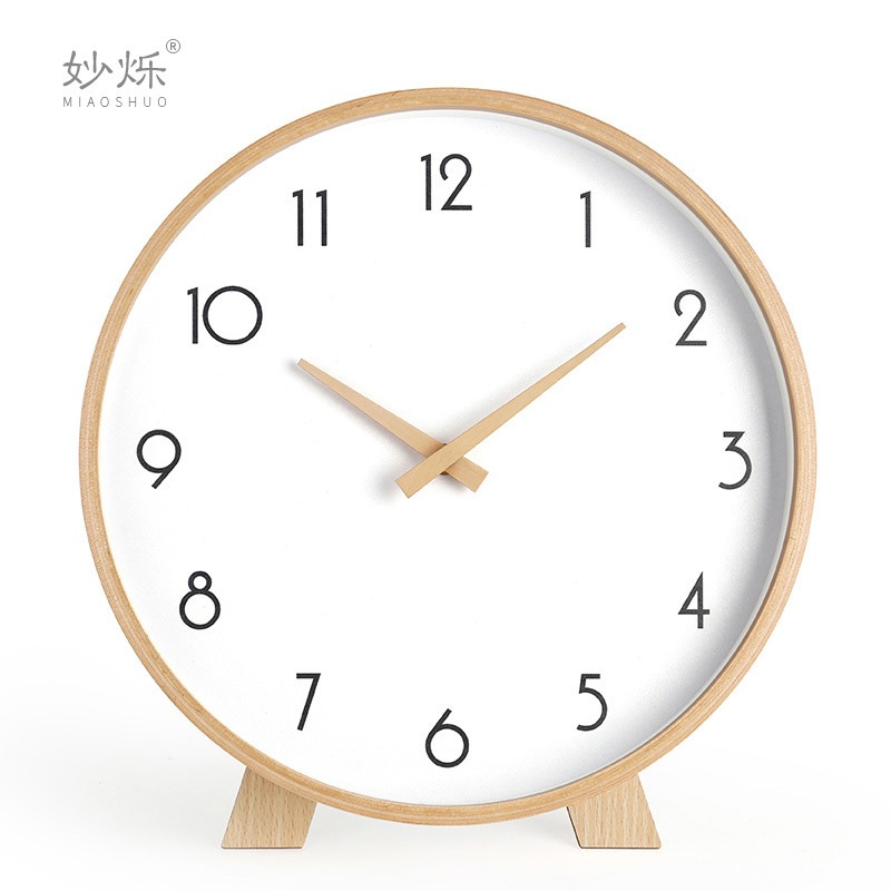 Log clock ornaments Scandinavian living room desktop pendulum clock ...