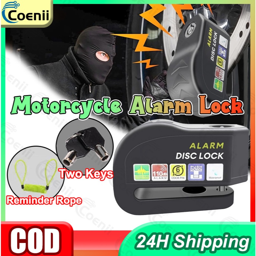 Motorcycle Lock Motorcycle Disc Brake Alarm Lock Antitheft Lock Wheel