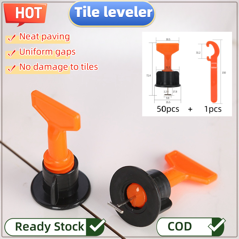 50Pcs T-type Level Wedges Tile Spacers for Flooring Wall Tile Leveling ...