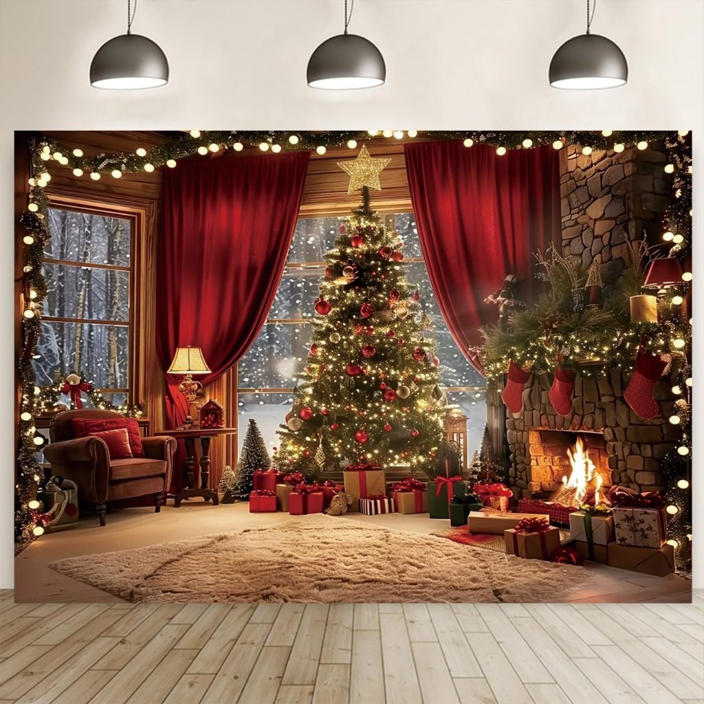 Aazon.co : Winter Christas Backdrop Photography Brick Wall Red - View #12