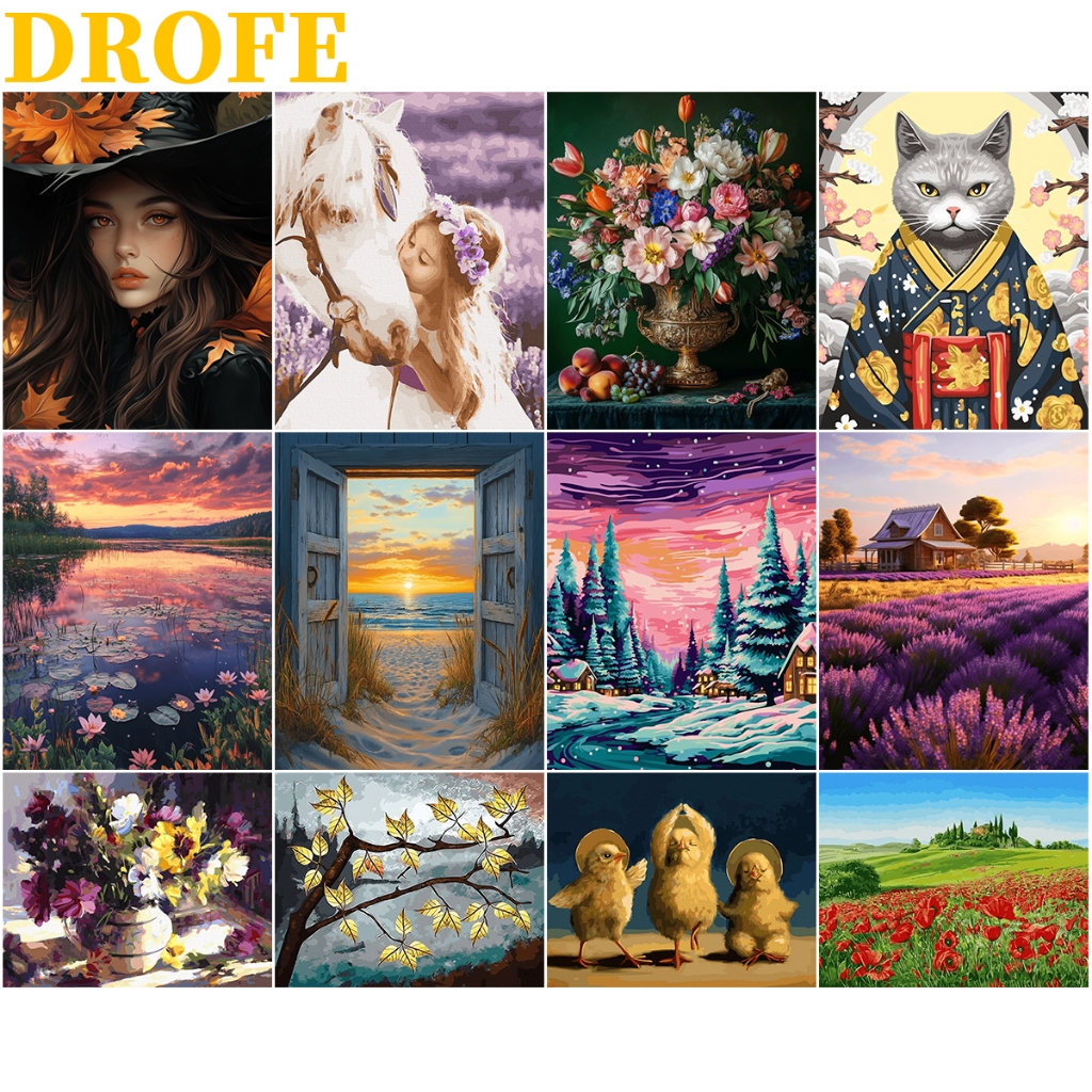 Drofe,paint by numbers,scenery,painting by number,canvas painting